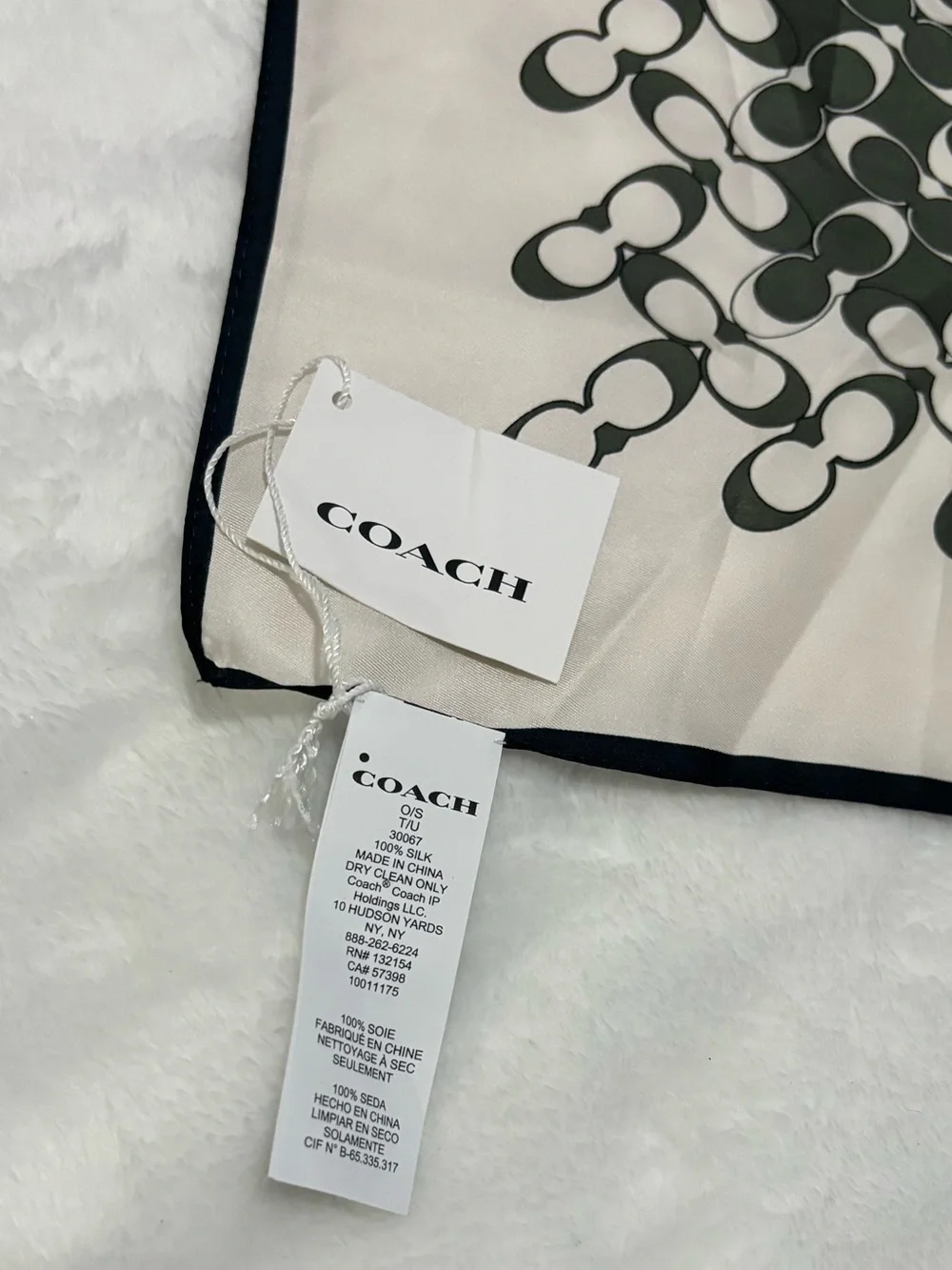 COACH Signature Silk Patterned Square Scarf
